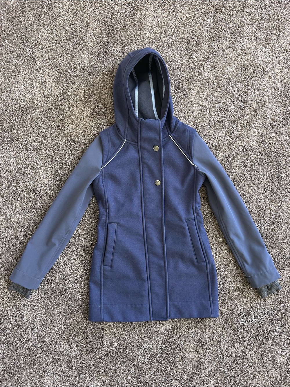 Ivivva Girls' Hooded Jacket Blue Size 7 EUC